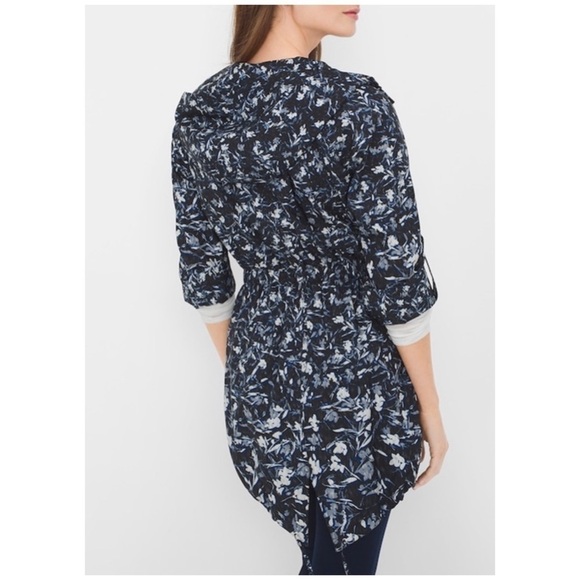 Whbm Abstract Floral Print Parka Jacket size Small - Picture 1 of 8
